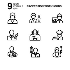 Fototapeta premium work profession icon or logo isolated sign symbol vector illustration - Collection of high quality black style vector icons 