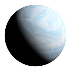 Uranus, the seventh planet from the Sun, isolated on transparent background