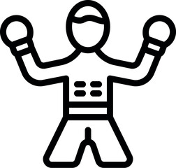 Boxer icon outline vector. Boxing club. Box ring