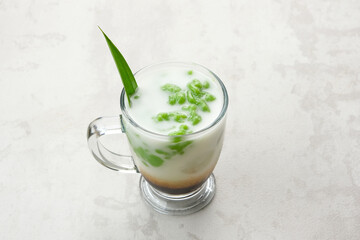 Es Cendol or Dawet, traditional Indonesian dessert, made from rice flour, coconut milk and palm sugar. Popular during Ramadan.
