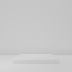 Fototapeta premium Product Stand in white room ,Studio Scene For Product ,minimal design,3D rendering 
