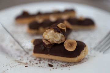 Popular Spanish chocolet dessert torrija de chocolate