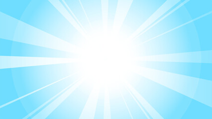 Shine Shining White Sun Light Ray Radiance Blue Sky Background