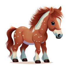 Horse illustration on  Transparent background png, Generative AI