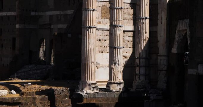 Detail of the Columns from Trajan's Forum (Foro di Traiano), Rome, Italy.