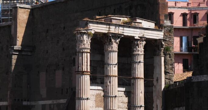 Closeup of the Columns from Trajan's Forum (Foro di Traiano), Rome, Italy.
