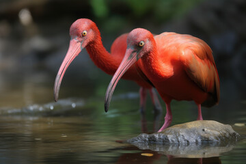 Rare animals of the world red ibis