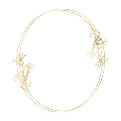 Floral gold frame illustration