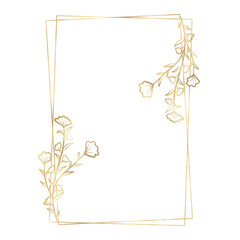 Floral gold frame illustration