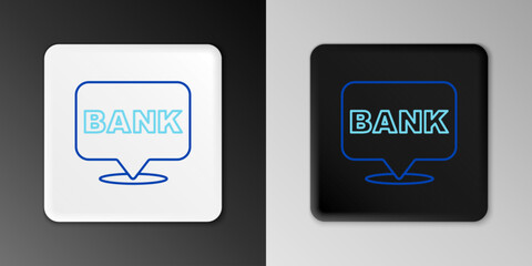 Line Bank building icon isolated on grey background. Colorful outline concept. Vector