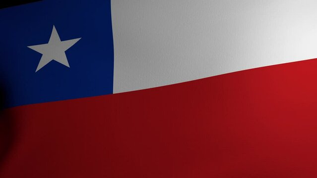 Computer generated flag of Chile with fabric texture fluttering in the wind