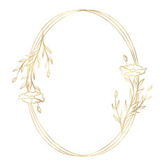 Floral gold frame illustration