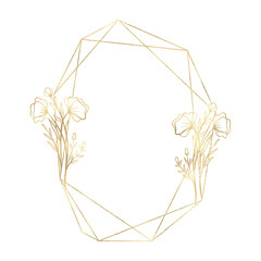 Floral gold frame illustration