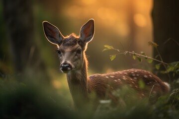 Wild Young Roe Deer Field