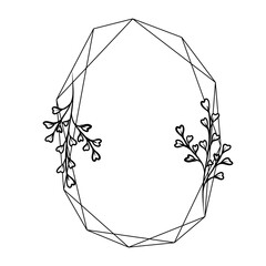 Hand drawn floral frame illustration