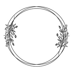 Hand drawn floral frame illustration