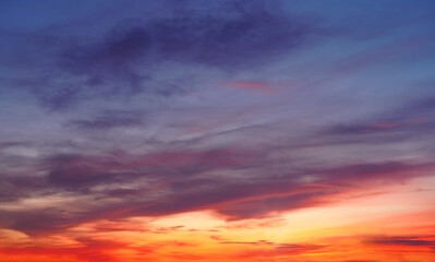 Naklejka na ściany i meble sunset sky with clouds for photo background