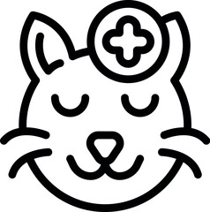 Cat medical help icon outline vector. Pet animal. Medicine clinic