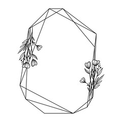 Hand drawn floral frame illustration