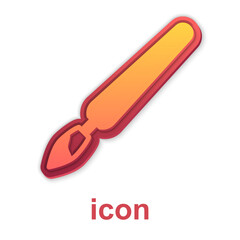 Gold Paint brush icon isolated on white background. Vector