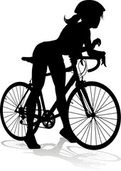 Fototapeta na wymiar Bike and Bicyclist Silhouette