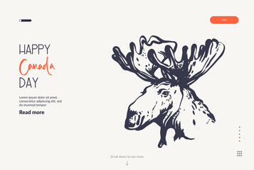 Happy National Day of Canada. Symbol of Canada, vector clip art illustration