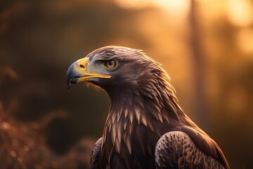 Fototapeta premium Beautiful Eagle. Golden eagle head detail. Aquila chrysaetos.