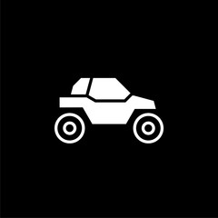 Buggy Vehicle icon sign isolated on black background 