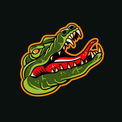 Hand drawn illustration of traditional crocodile head