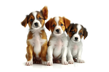 puppies is isolated on a white background. Generated by AI