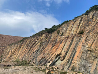 rock mountain and sky