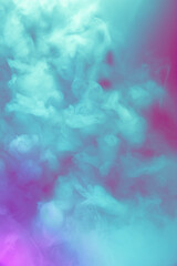 Fototapeta na wymiar Creative multicolored design for wallpapers, background and advertisement. Pink and blue smoke spreading in neon. Smoke texture. Modern abstract design. Colorful combination