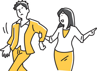 誘導しようとする女性