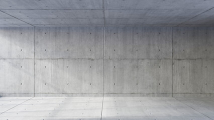 Large empty room background with concrete walls and floor, space for your text and images