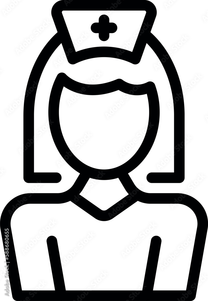 Canvas Prints veterinary clinic nurse icon outline vector. pet dog. medicine injection