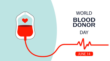 Donate Blood. Poster for World Blood Donor Day. Concept heart and hands. Isolated. Vector illustration.  Give blood save life.