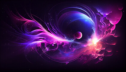 Generative AI, Cosmic Dreamscape: A Beautiful Gradient of Purples, Pinks, and Blues in an Abstract Design