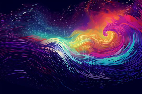 abstract background with rainbow, generative ai