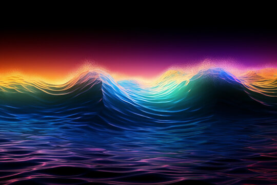abstract background with waves, generative ai