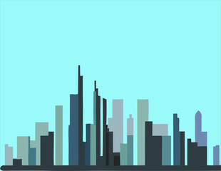 Fototapeta na wymiar skyline illustration design template, skyscraper icon design