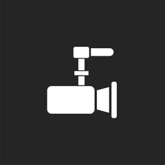 Film camera and movie camera icon isolated on black background