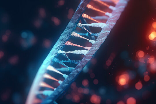 Vibrant 3D Illustration of DNA Replication in Microscopic Detail