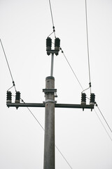 Isolated power pole and power lines
