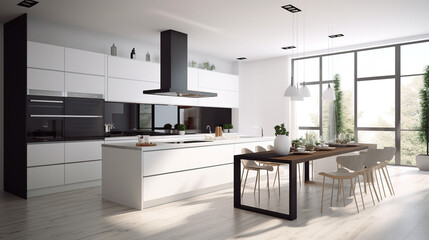 Fototapeta premium modern kitchen interior AI-generated