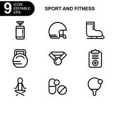 sport and fitness icon or logo isolated sign symbol vector illustration - Collection of high quality black style vector icons 
