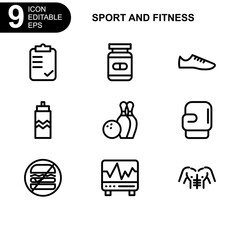 sport and fitness icon or logo isolated sign symbol vector illustration - Collection of high quality black style vector icons 
