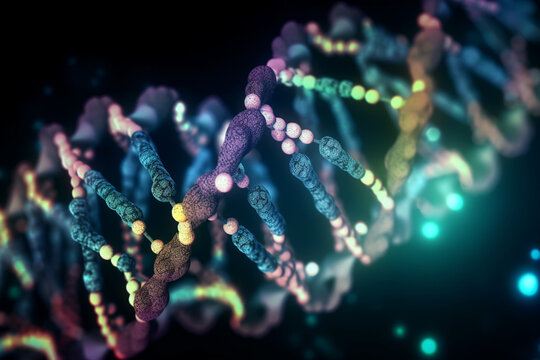 Vibrant 3D Illustration of DNA Replication in Microscopic Detail