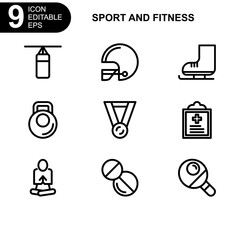sport and fitness icon or logo isolated sign symbol vector illustration - Collection of high quality black style vector icons 
