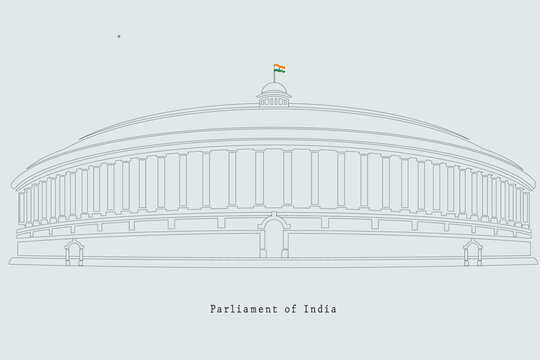 How to draw new Parliament Of India building New Delhi
