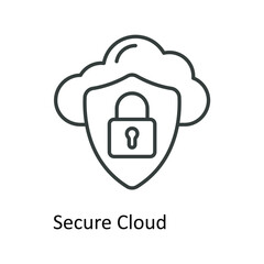 Secure Cloud  Vector  outline Icons. Simple stock illustration stock